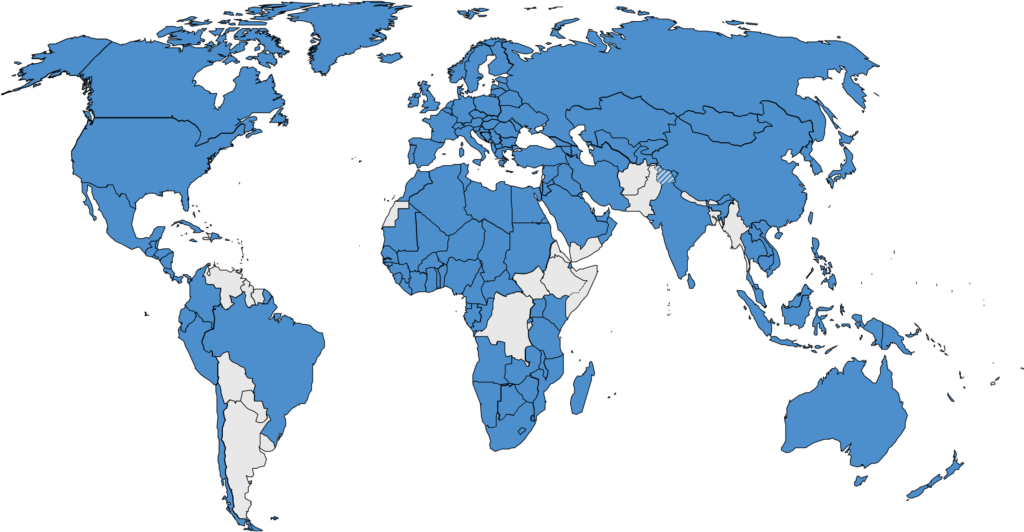 A map of the world showing all the places your PCT application can take you.