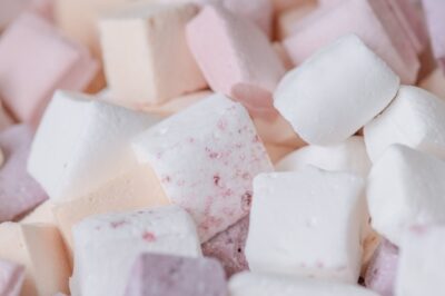 A pile of coloured sugar cubes.