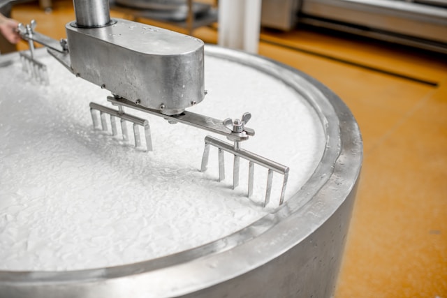 A mixing machine including a white powder -- an artificial sweetener. 